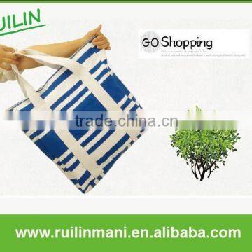 Fashion Style Stripe Foldable Canvas Shopping Bag