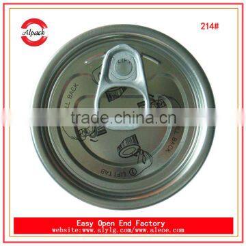 214# 69.9mm tinplate easy open end for food can