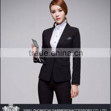 peaked lapel polyester women's career wear