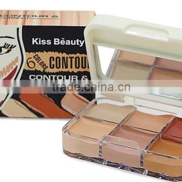 KISS BEAUTY Makeup 6 Color Contour & Correct Cream Concealer Palette Base Maquiagem Mineral Makeup Contour Palette