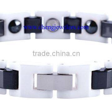 Magnet men white ceramic bracelet