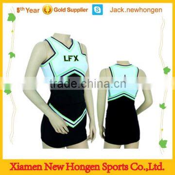 Black and white color cheerleading uniforms