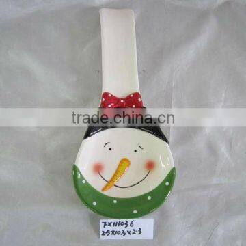 ceramic snowman soup spoon