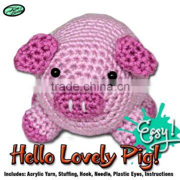 DIY lovely pig crochet animal toy