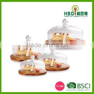 Buy 24*24cm Glass Cheese Dome Cover,Glass Dome With Base,Decorative Glass Dome For Cake