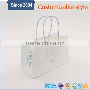 Custom Durable Flat Bottom White Shopping Paper Bag With Handle photo-6