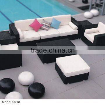 3 piece Sectional sofa with ottoman coffee table rattan wicker