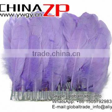 CHINAZP Factory High Quality Dyed Lavender Goose Satinettes Trim Fringe Feathers for Decoration photo-2