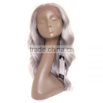 synthetic Latest product loose deep wave lace front silver grey wigs