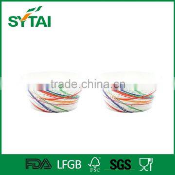 Disposable Custom Logo Printed Ice Cream / Frozen Yogurt Paper Bowl With Lid