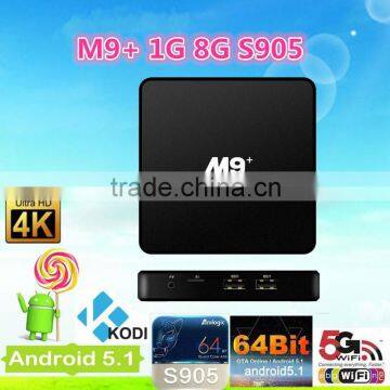 Hot Sale M9+ TV Box M9 Plus Android TV Box Quad Core Android 5.1 S905 KODI 16.1 Quad Core