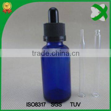 trade assurance 20 ml e-juice blue glass bottle with child safety cap