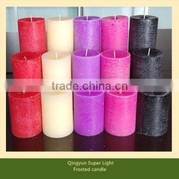 low temperature frosted pillar religious candle