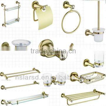 golden crystal bathroom accessory set