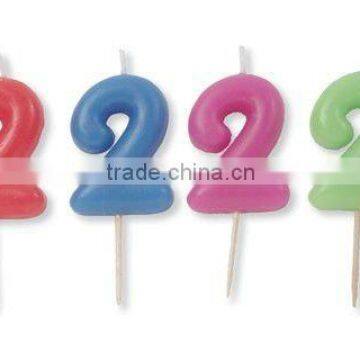 WholesalePink Number Candles Numeral Birthday Candle Number 0-9/ solid color Number candles Solid Color Partyware Party Supplies