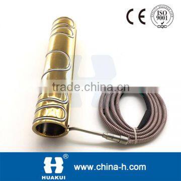 Hot runner brass pipe heater nozzle heater pressed with coil heater