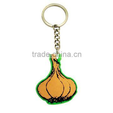 Soft pvc Garlic custom shape keychain,3d pvc keychain,rubber PVC keychain