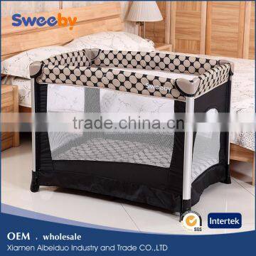 Popular mosquito net metal frame baby playpen/travel cot