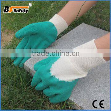 BSSAFETY 13 Guage Green Nylon Lining Foam Latex 3/4 Dipped Rigger Gloves