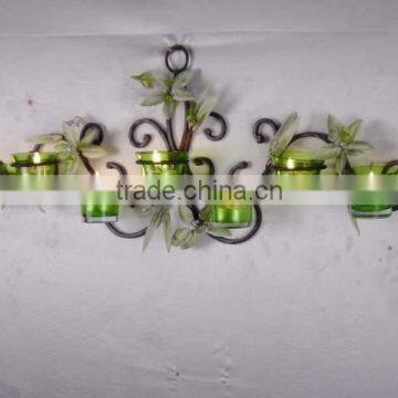 Iron wall candle holder