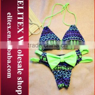 Newest green butterfly sexy print swimwear 2017 CK341c