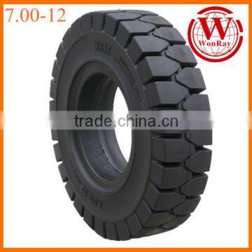 rubber black non flat pressure 6.50-10 700-12 7.00-12 solid forklift tire