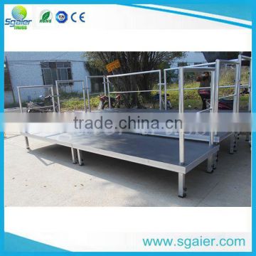 18mm thickness board aluminum seatings with guardrail used for stadium and church