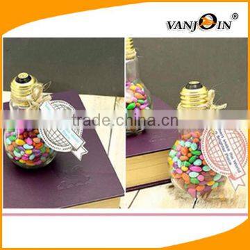 300ML 400ML 500ML 700ML Candy Jar Plastic Light Bulb Bottle With Custom Hangtag photo-3