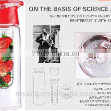 BPA Free Lemon Juice Tritan Shark Bottle, Cold Drink Fruit Infuser Sports Bottle, Tritan Fruit Infuser Water Bottle photo-3