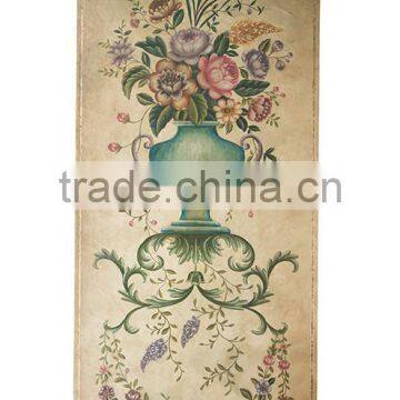 Luxury Floral Painted Wooden Hanging Picture, A Pair Of Decorative Wall Picture, Classical Drawing Hanging Wall Art photo-2