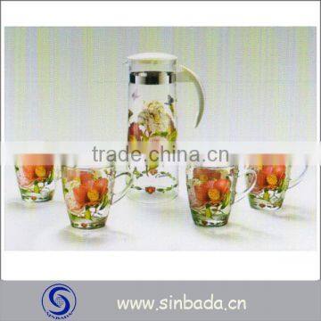 Newest 7pcs Glass Set ,glass Pitcher and Water Cups,glass Tableware