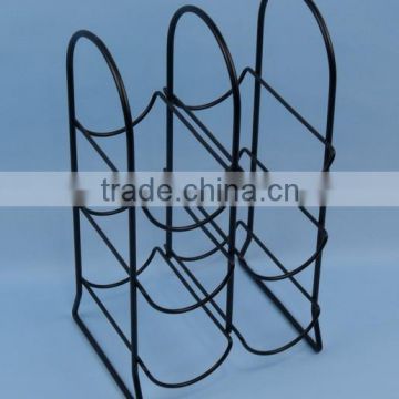 3-tier metal wire rack for 6 bottles