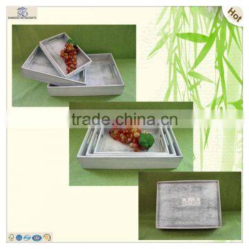 cheap antique colorful carving set paulownia wood tray