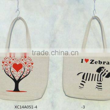 promotional canvas tote bag with printed pattern