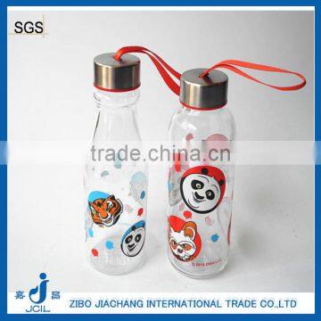 Printed Glass Water Bottle With Protective Sleeves and Ribbon photo-2