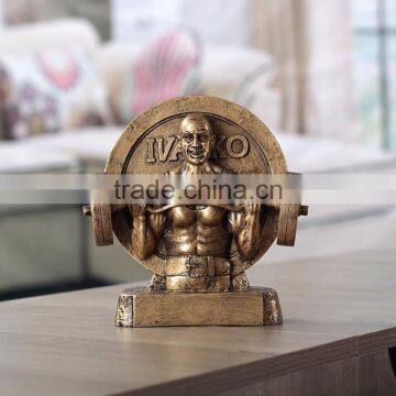Custom Antique Bronze Bust Weightlifting Championship Trophies photo-2