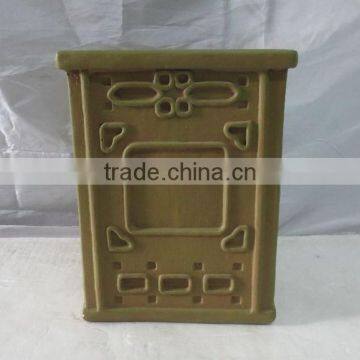 Garden Fiberglass Clay Antique Square Stool photo-4