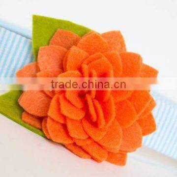 2017 new fashion hot sale China cheap product craft wholesale handmade felt fabric orange flower for women belt decor headband