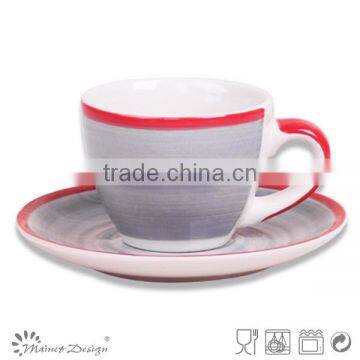 Mint Green Handpainted Tea Cup and Saucer Wholesale photo-3