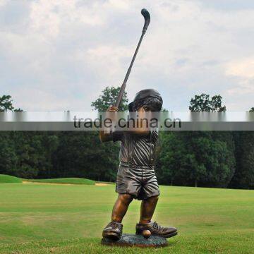 outdoor garden copper sculptures metal craft child sculpture de golf