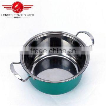 Hot Selling 3pcs Colorized Stainless Steel Soup Pot Kitchen Cookware With Decal photo-6