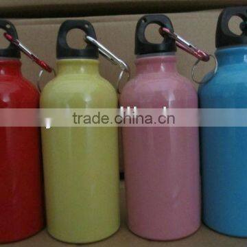 500ml With Heat Transfer Logo and Carabiner Lid for Aluminum Sport Water Bottles photo-3