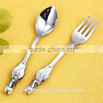 New Design Hot Selling Rabbit Shape Zinc Material Kids Spoon and Fork Cutlery Set photo-2