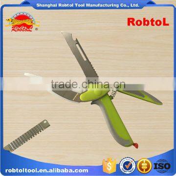 7in 1 Kitchen Clever Scissors Shears Multi Scissors Multi Function Cutter Food Choppers Smart Knife Board Vegetable Slicer photo-2
