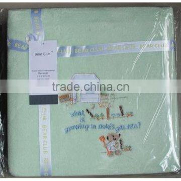 Coral Velour Embroidered Blanket photo-3