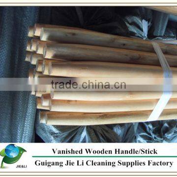 Varnished Wooden Broom Handles with taper and straight cut end