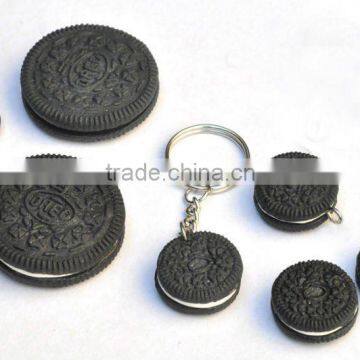 Food model cracker cookie biscuit jewelry charm and keyring