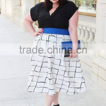 The classic ladies plus size dress grid long the kate midington skirts for fat women