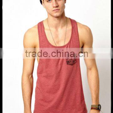 Loose Fit Mens Tank Top Pocket Tank Top