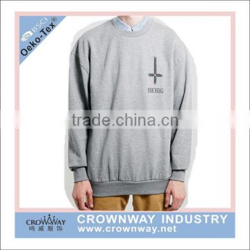 wholesale men oversized plain pullover hoodies with silk print